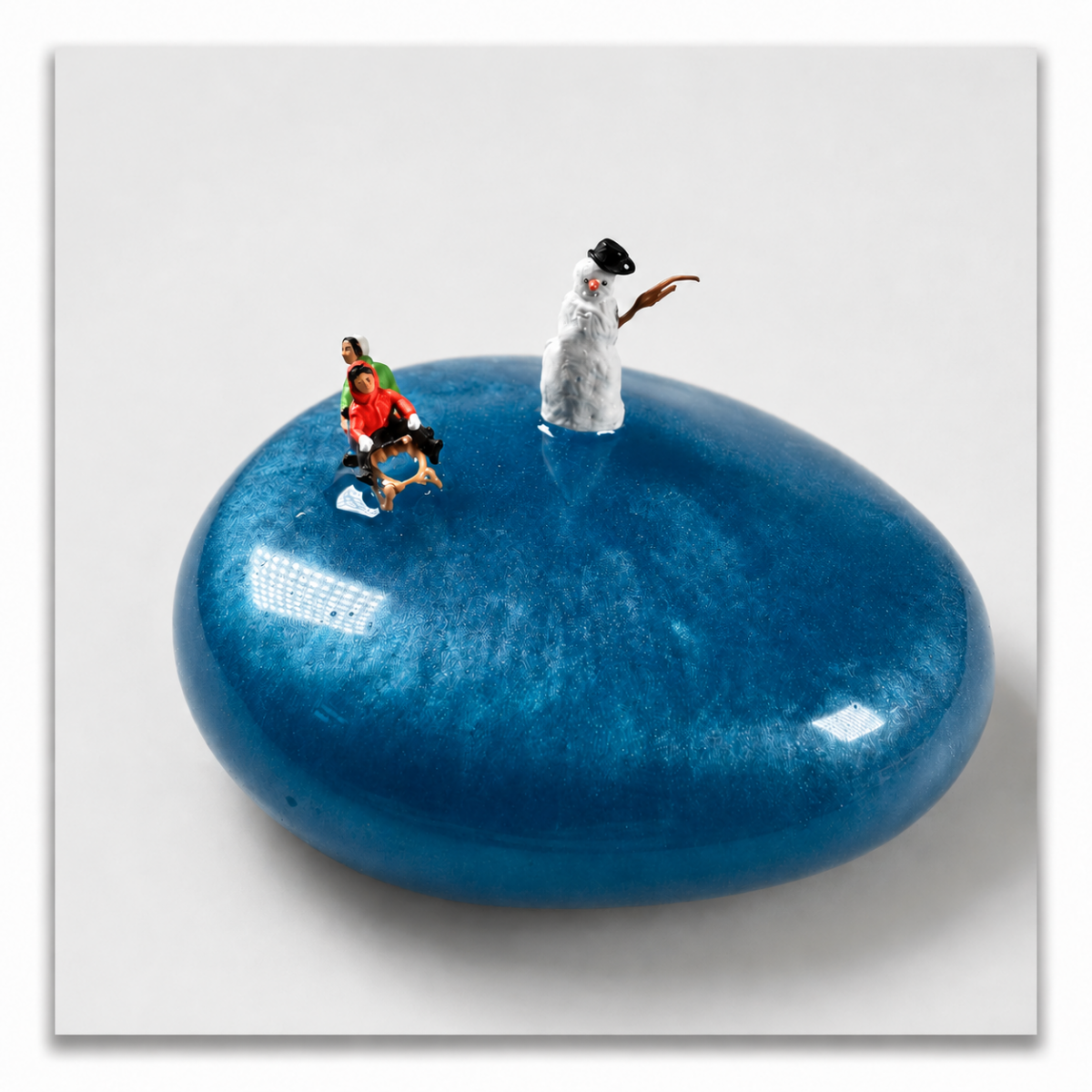 Schneemann / Blau